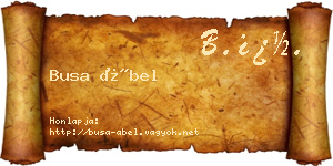 Busa Ábel névjegykártya